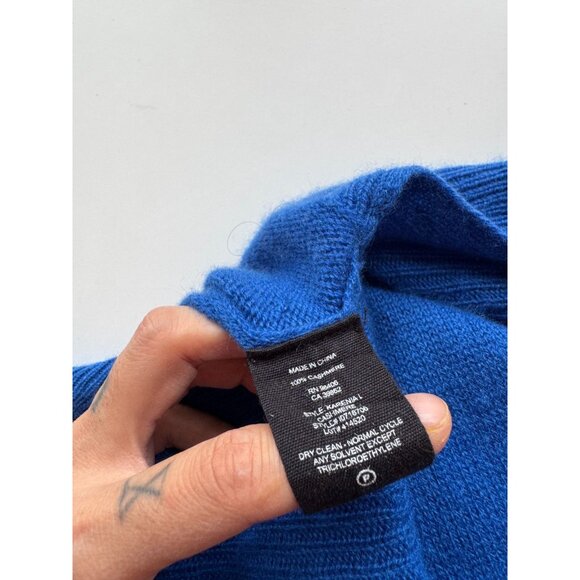 THEORY Karenia L Royal Blue 100% Cashmere Knit Oversized Sweater, Size P/S - Picture 15 of 16